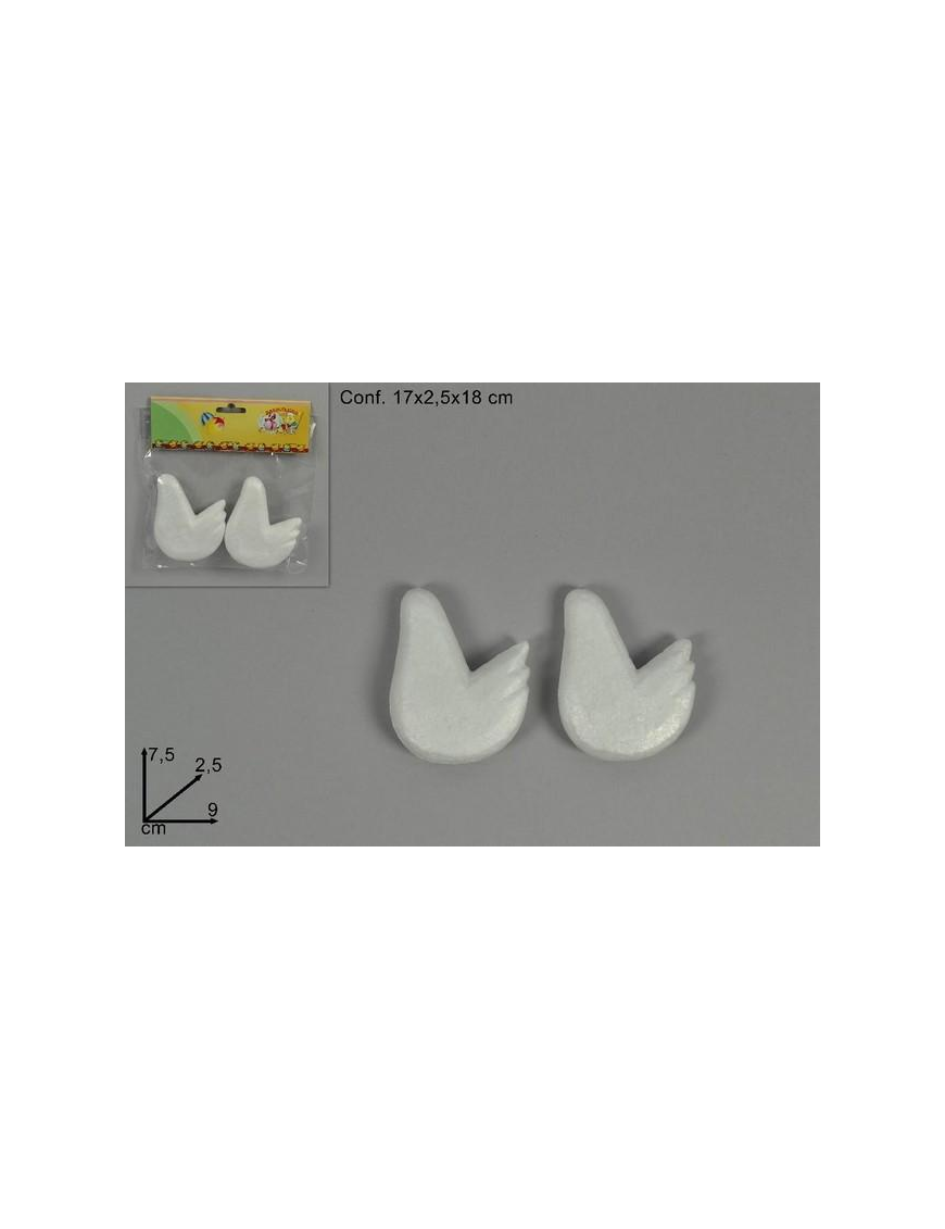 L.POLISTIROLO GALLINA 2pz 9cm JE004987