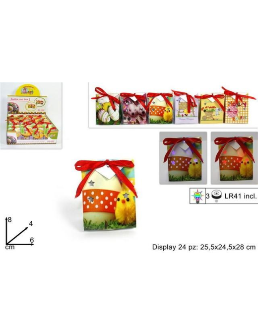 BUSTA REGALO CARTA C/LUCE 6x4x8cm$$