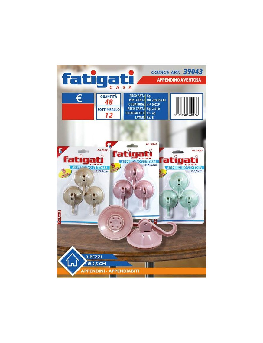SUCTION CUP HANGER 3 pieces