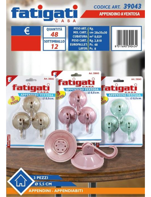 SUCTION CUP HANGER 3 pieces