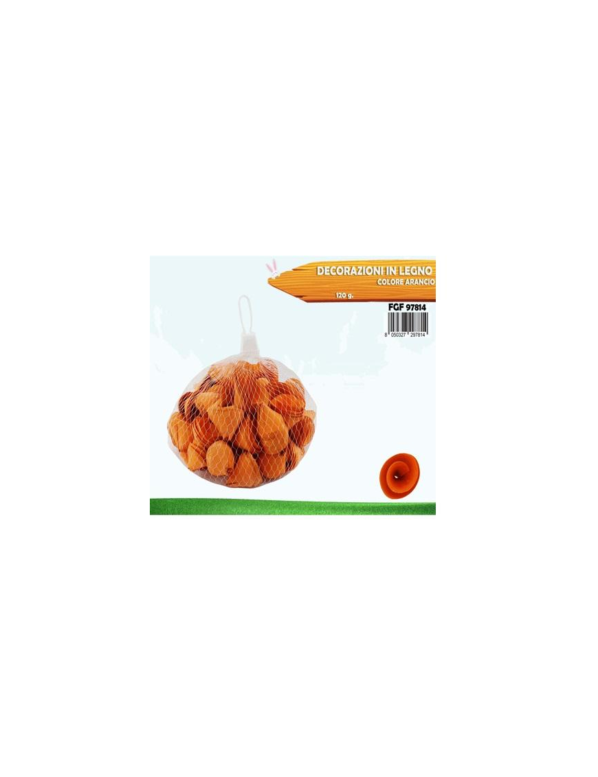 DECORAZIONE LEGNO 120gr ARANCIO 7814