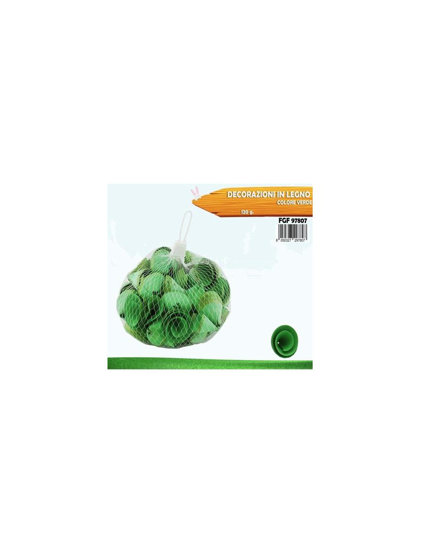 DECORAZIONE LEGNO 120gr VERDE 7807