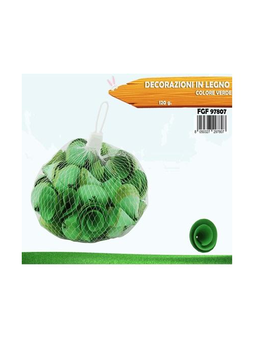 DECORAZIONE LEGNO 120gr VERDE 7807
