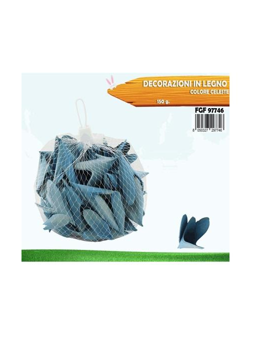 DECORAZIONE LEGNO 150gr CELESTE 7746