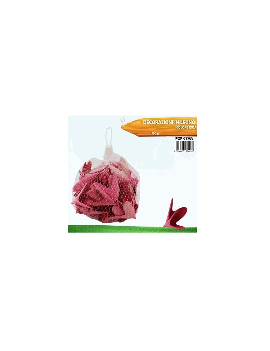 DECORAZIONE LEGNO 150gr ROSA 7753