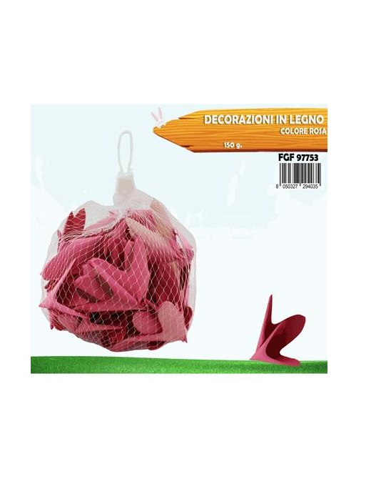 DECORAZIONE LEGNO 150gr ROSA 7753