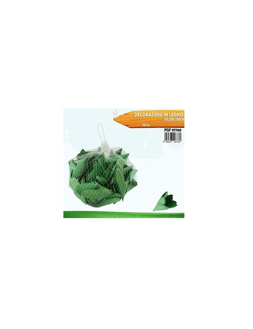 DECORAZIONE LEGNO 150gr VERDE 7760