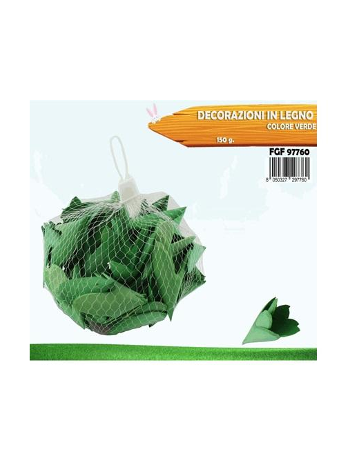 DECORAZIONE LEGNO 150gr VERDE 7760