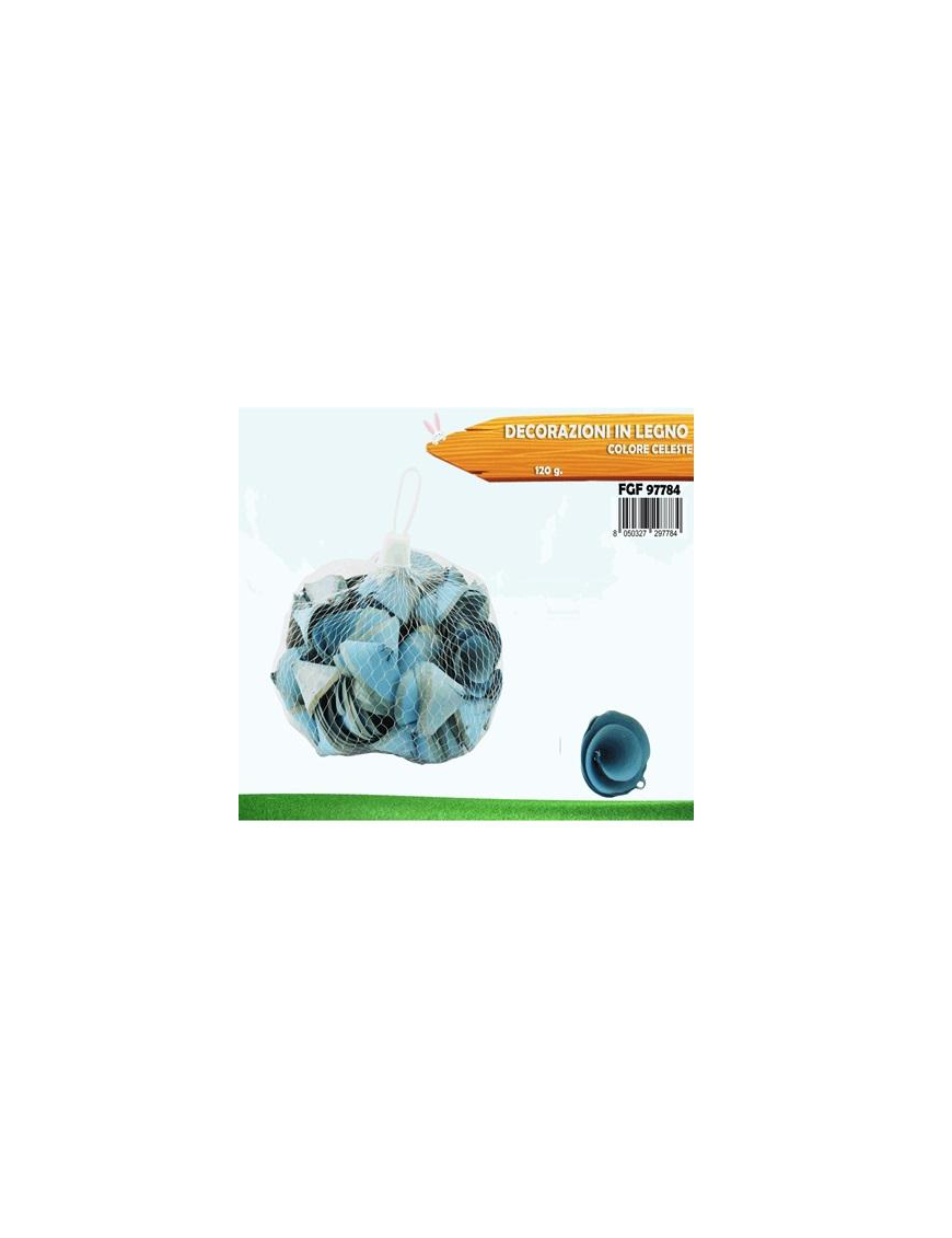 DECORAZIONE LEGNO 120gr CELESTE 7784