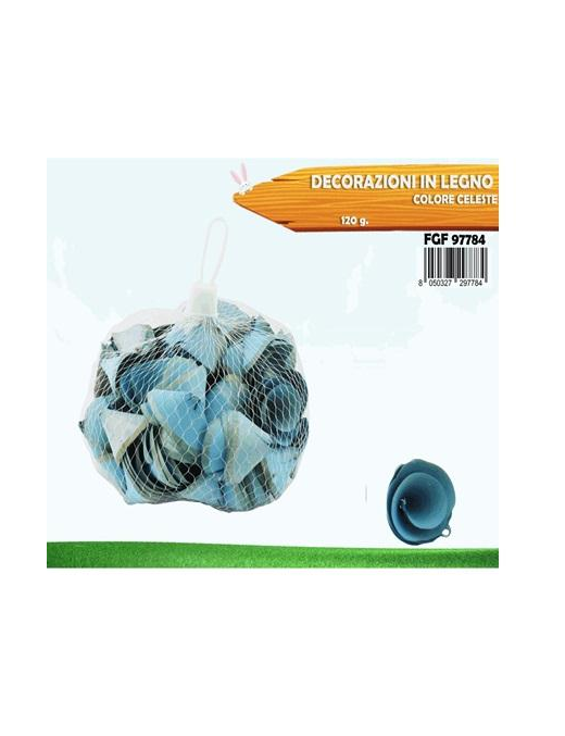 DECORAZIONE LEGNO 120gr CELESTE 7784