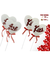 WHITE HEART PIN 10cm 2 pieces