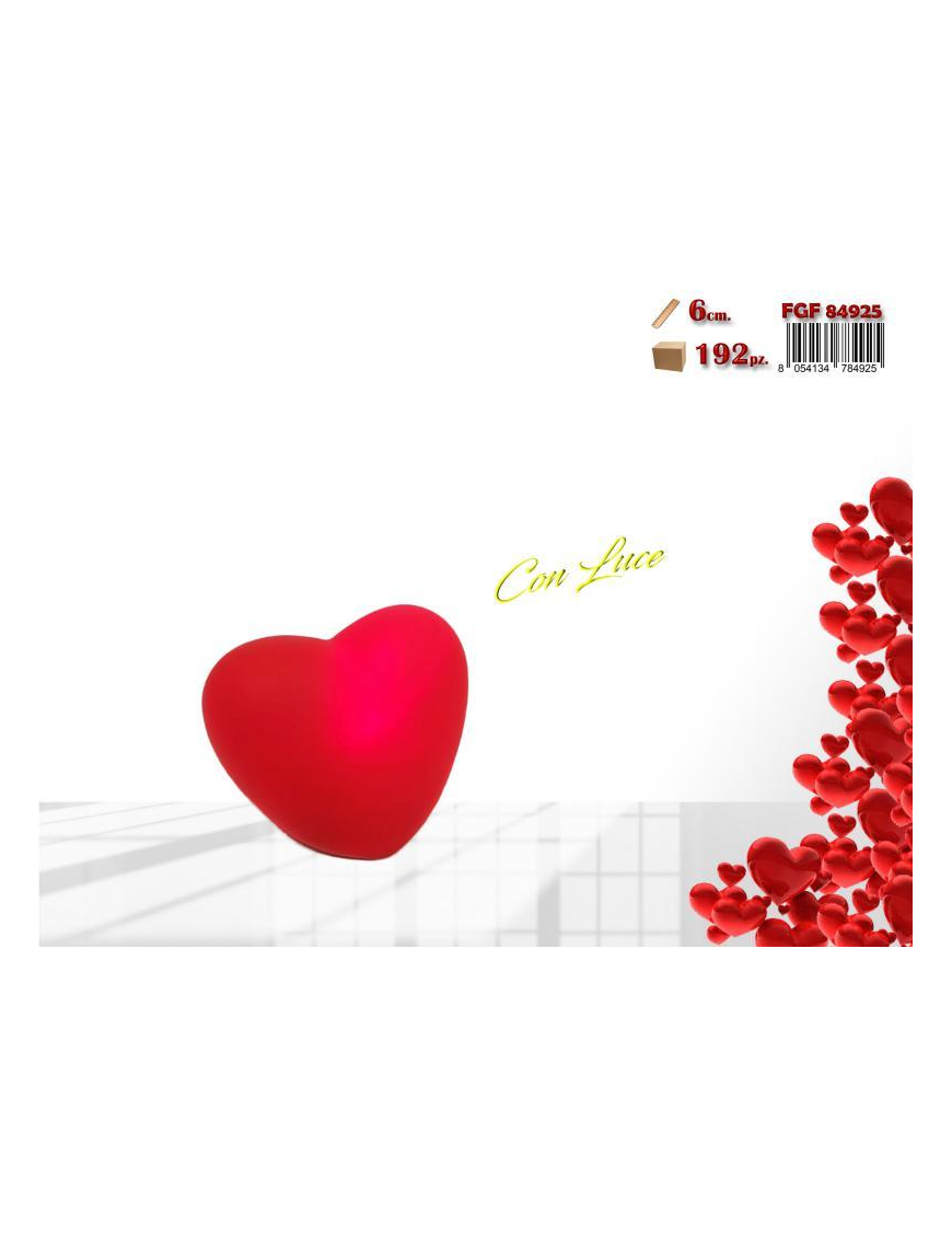 LUMINOUS PLASTIC HEART 6cm
