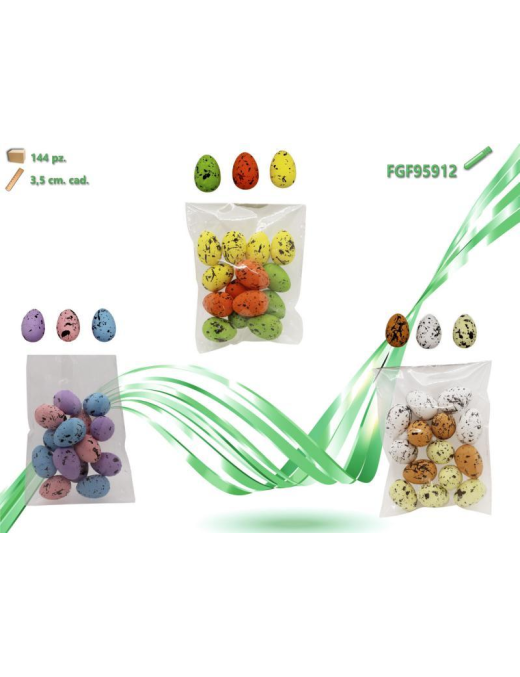 COLOR POLYSTYRENE EGGS 3.5cm 14pcs