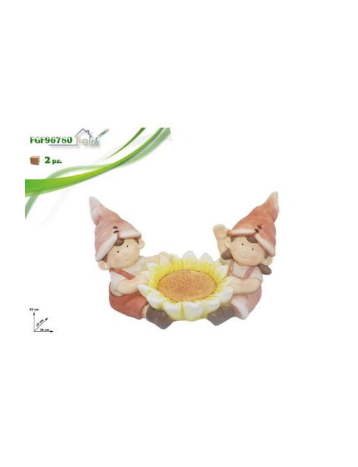 BAMBINI CON GIRASOLE 23 CM