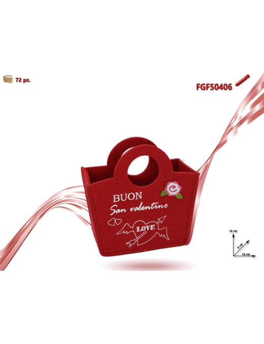BORSETTA LOVE IN FELTRO 16x8x16