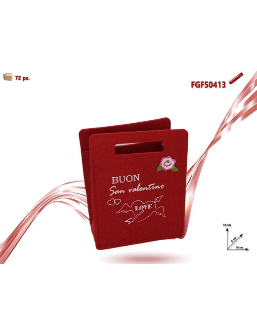 BORSETTA LOVE IN FELTRO 15x8x18
