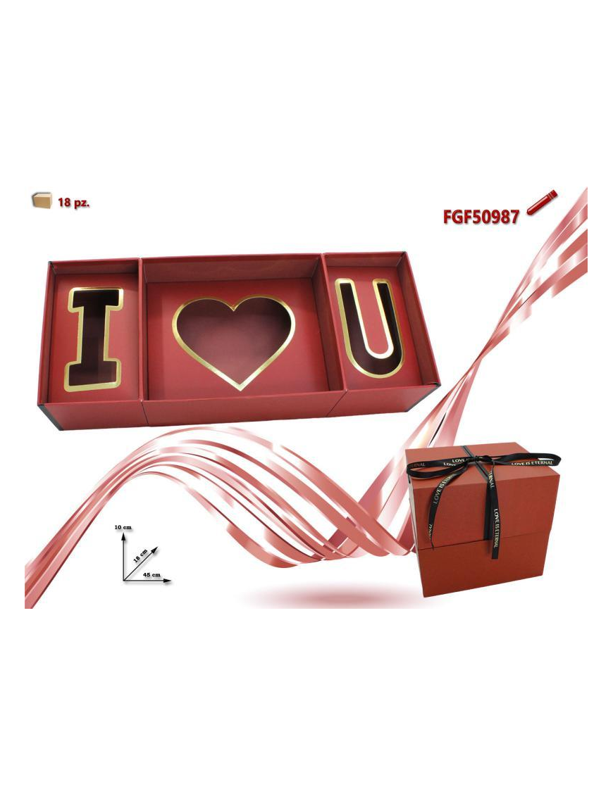SCATOLA CARTA I LOVE YOU ROSSA 45cm