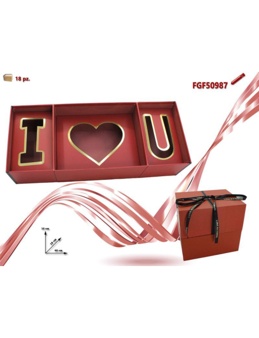 SCATOLA CARTA I LOVE YOU ROSSA 45cm