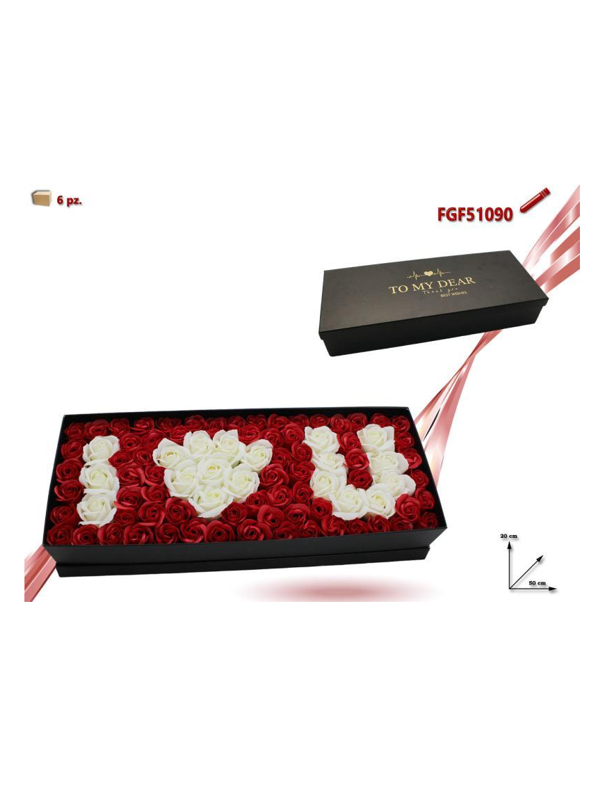 SCATOLA CARTA CON ROSE PROFUMATE  50x20cm