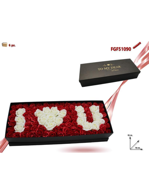 SCATOLA CARTA CON ROSE PROFUMATE  50x20cm