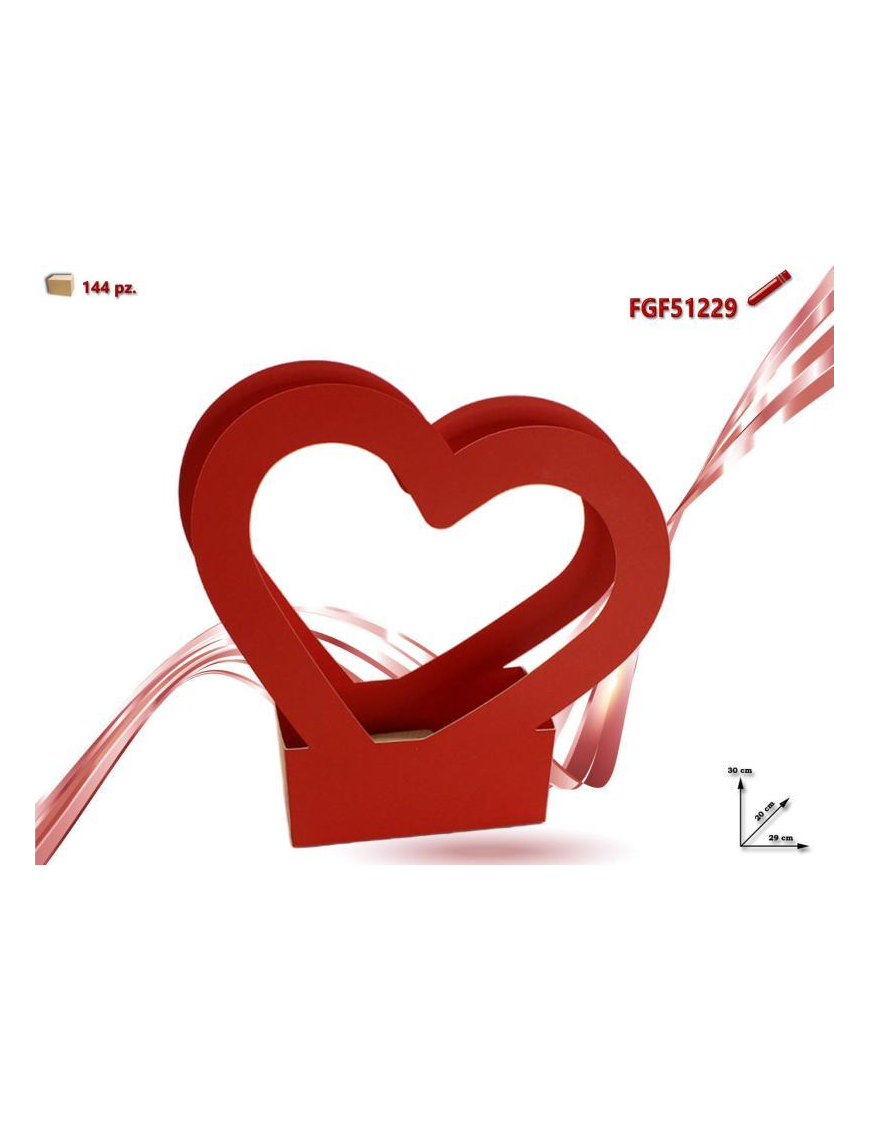 BUSTA CARTA CUORE ROSSO 29x30