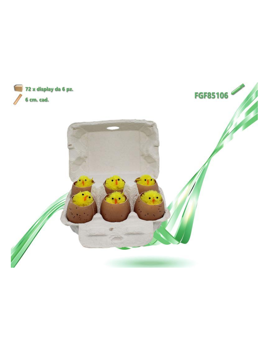 EGGS WITH CHICKS 6cm 6pcs 85106