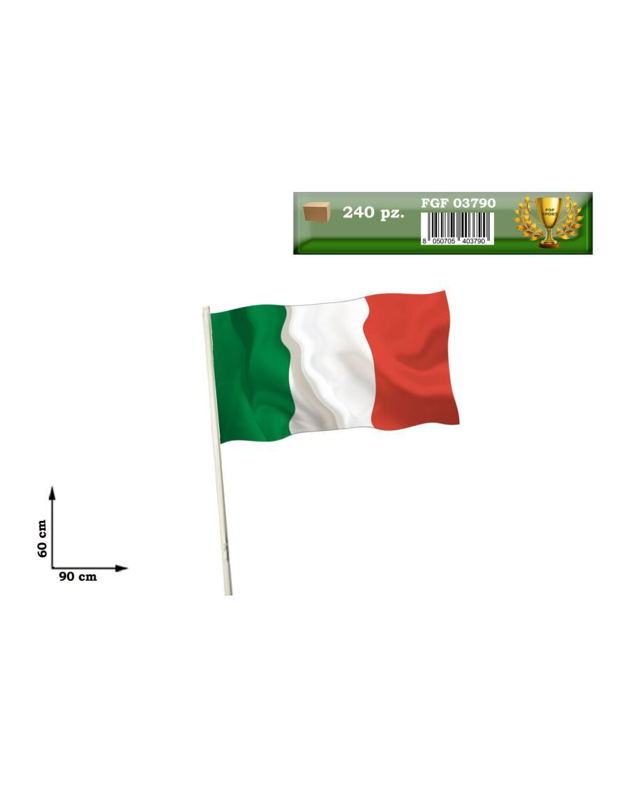 TRICOLOR WORLD CUP FLAG 60x90 CM WITH POLE
