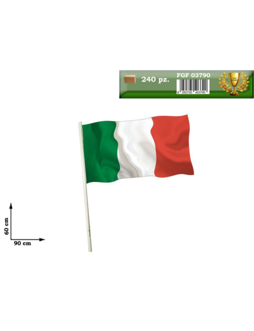 TRICOLOR WORLD CUP FLAG 60x90 CM WITH POLE