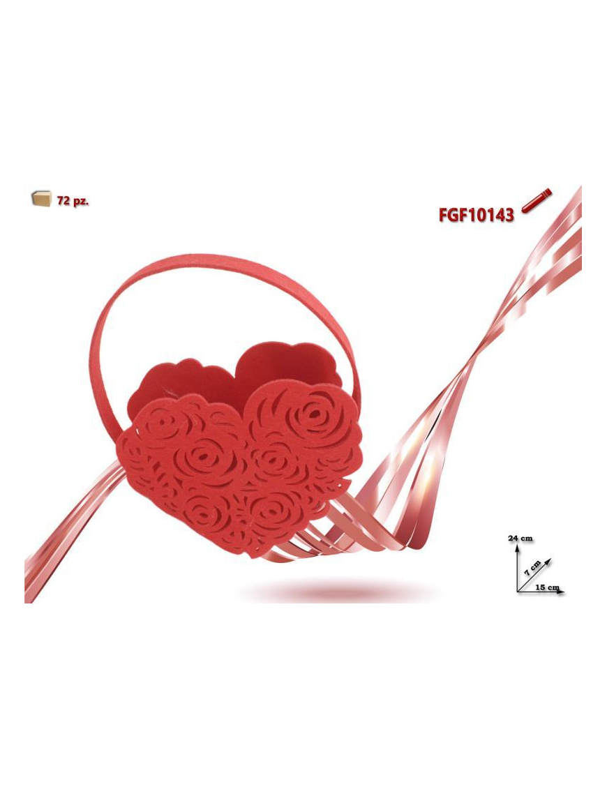 BORSETTA CUORE 17x7x24 IN FELTRO