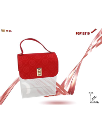 PLASTIC AND VELVET BAG 16x10x18cm