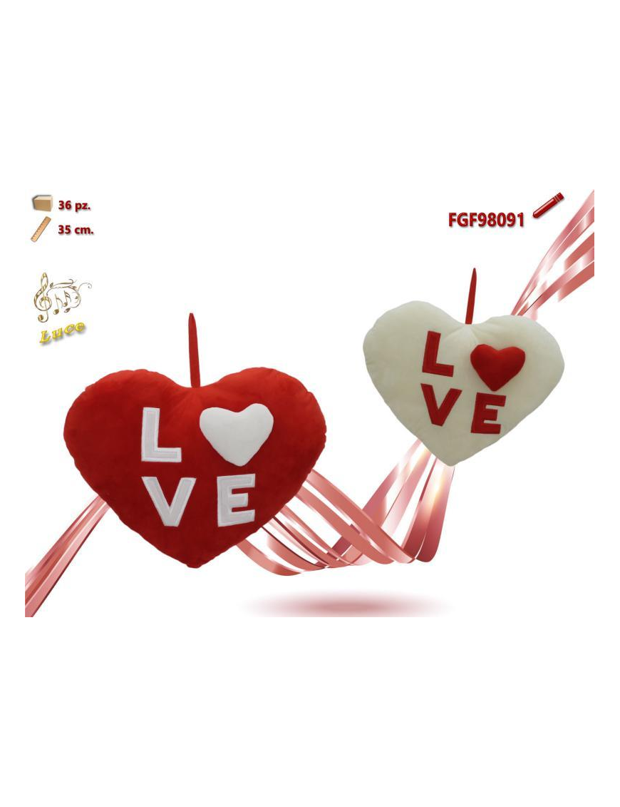 PLUSH HEART WITH MUSIC AND LIGHT 35cm