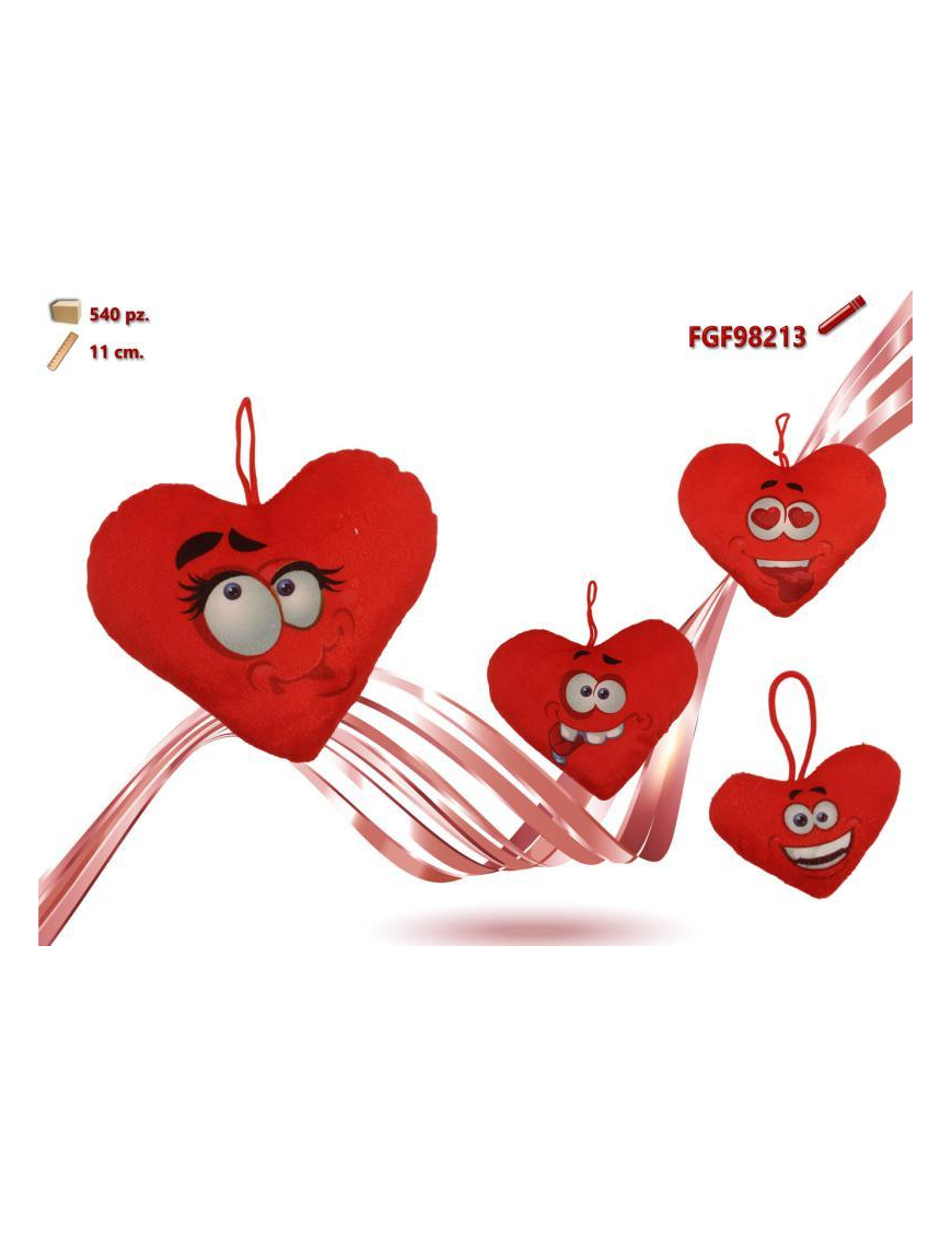 PLUSH HEART WITH FACE 11cm