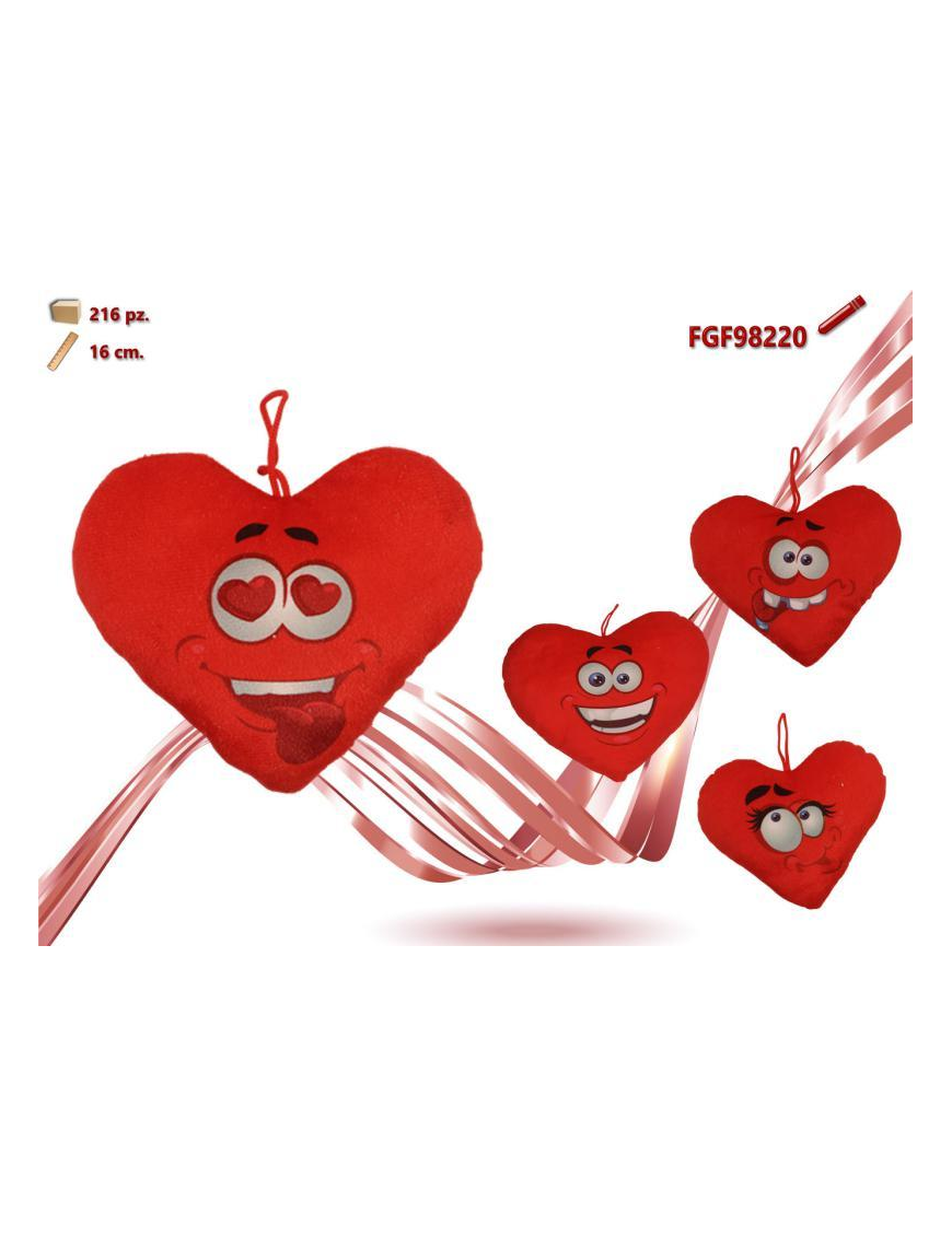 PLUSH HEART WITH FACE 16cm