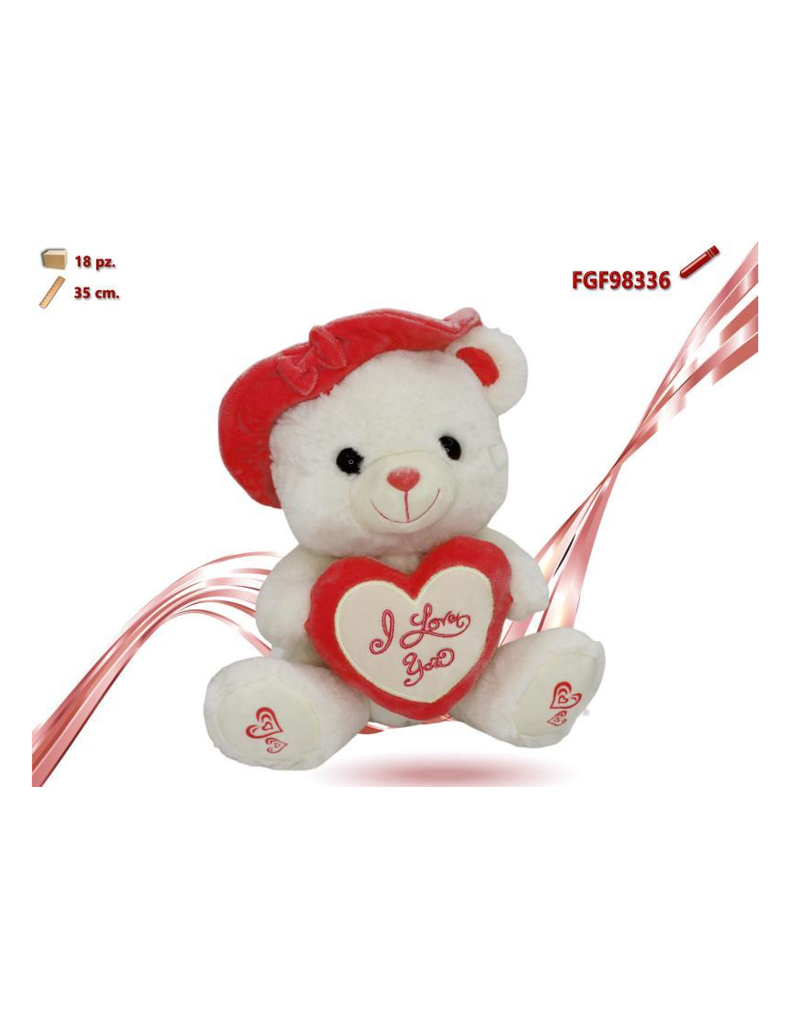 ORSO CON CUORE+BASCO 35cm