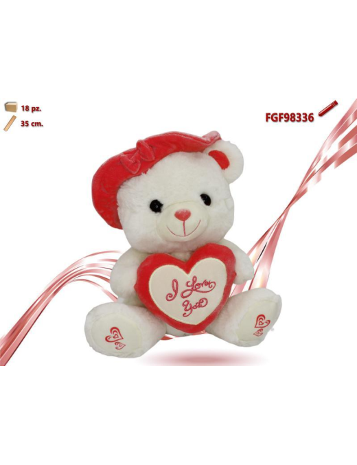 ORSO CON CUORE+BASCO 35cm