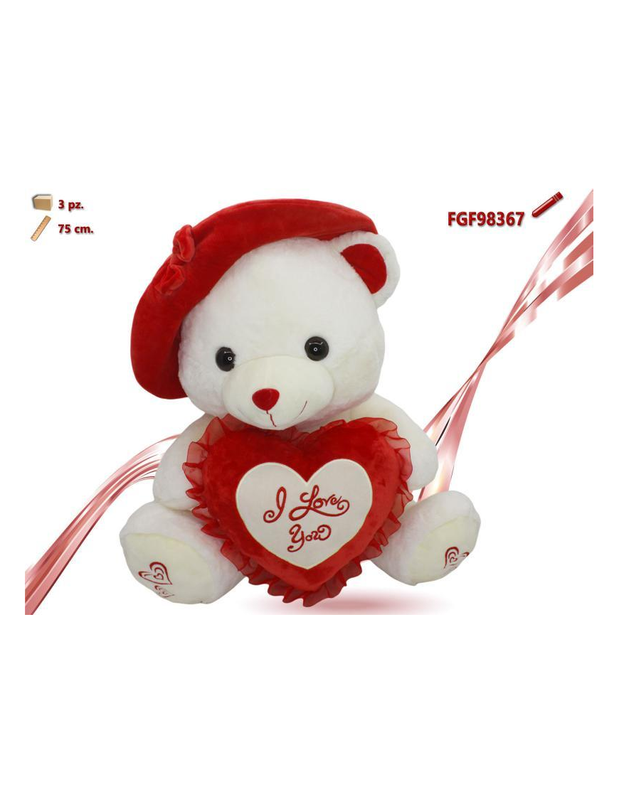 ORSO CON CUORE+BASCO 75cm