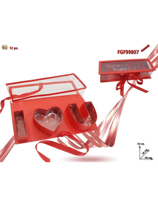 RED BOX WITH SHOWCASE 45x16x10