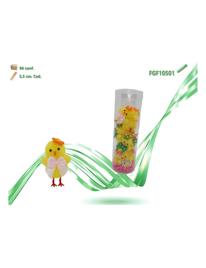 CHICKS IN PVC TUBE 9 pieces 5.5cm