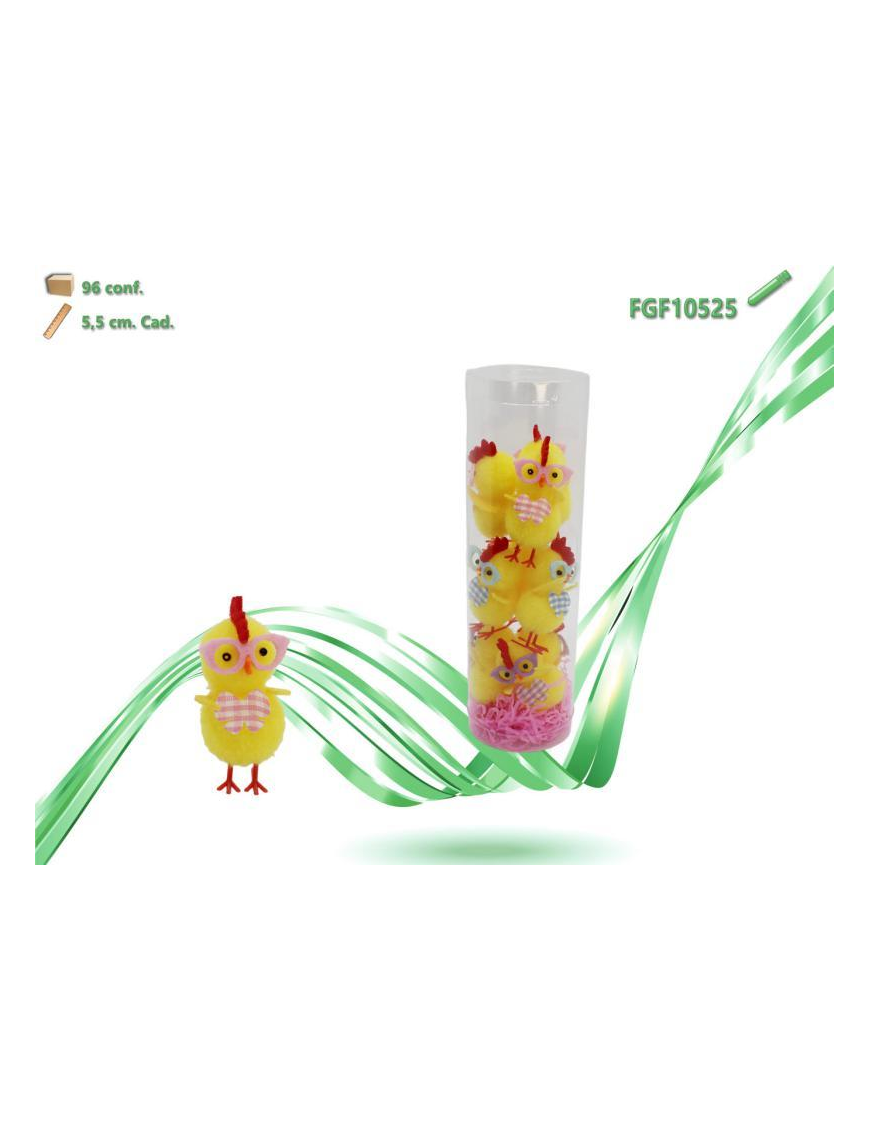 CHICKS IN PVC TUBE 9 pieces 5.5cm