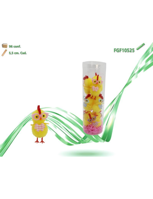 CHICKS IN PVC TUBE 9 pieces 5.5cm