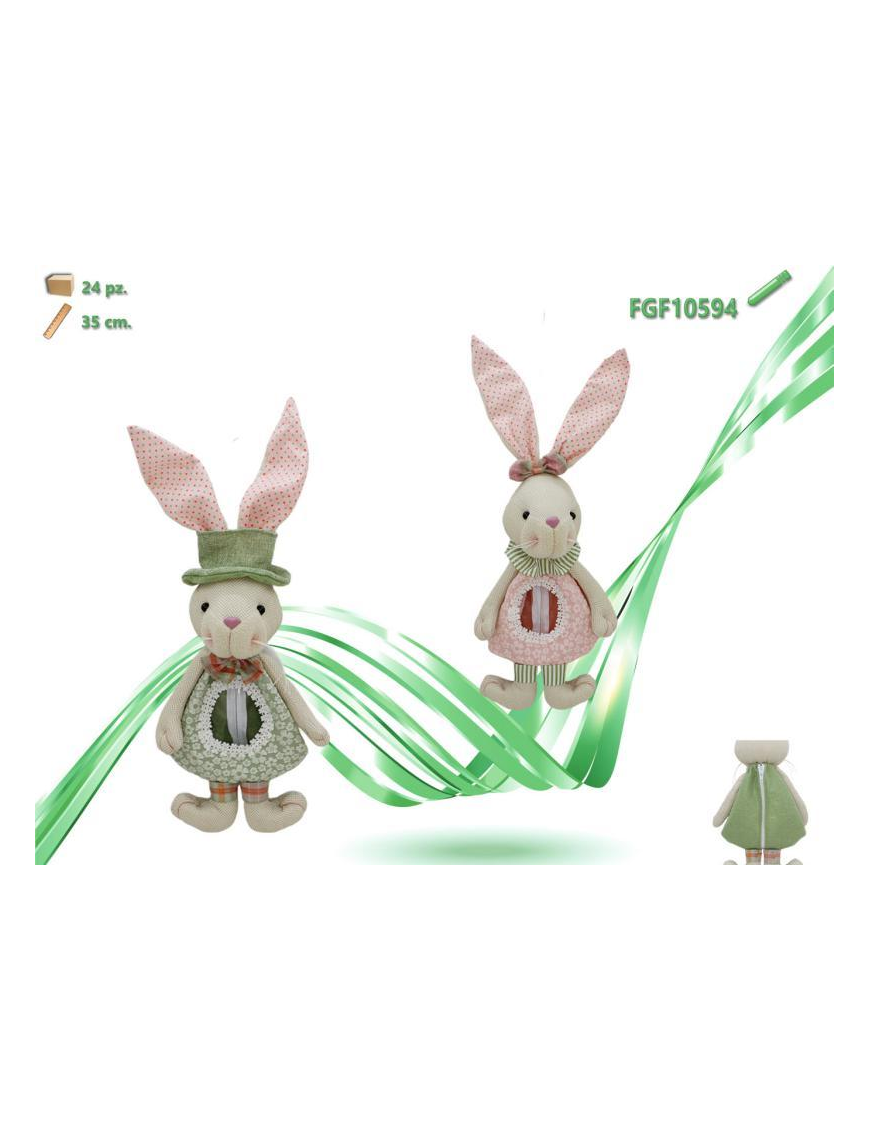 FABRIC RABBIT 35cm EGG HOLDER