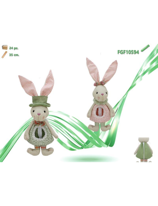 FABRIC RABBIT 35cm EGG HOLDER