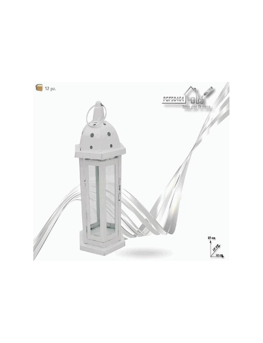 LANTERNA METALLO BIANCO 27cm