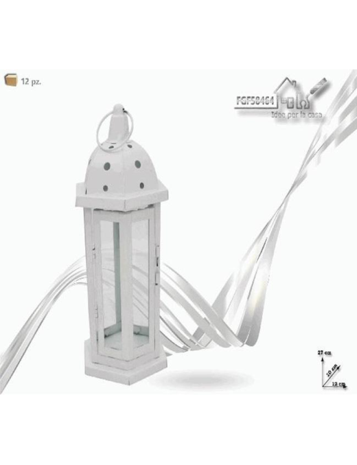 LANTERNA METALLO BIANCO 27cm