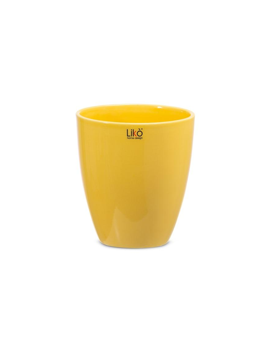 CASPO' YELLOW VASE DIAMETER 13 h14