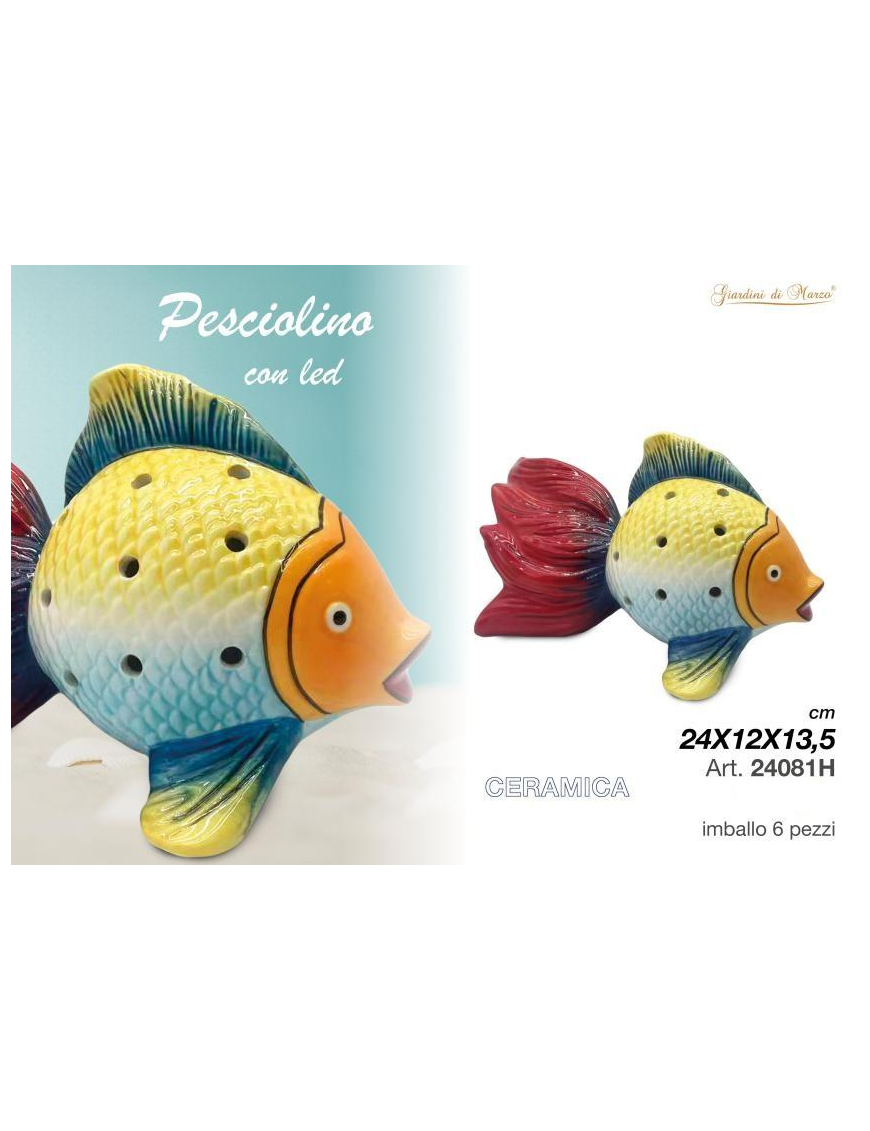 HOME ARREDO PESCE 24x12x13,5 CON LED