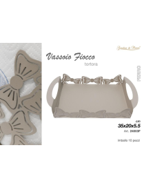 RECTANGULAR METAL TRAY WITH FLOW DECORATION