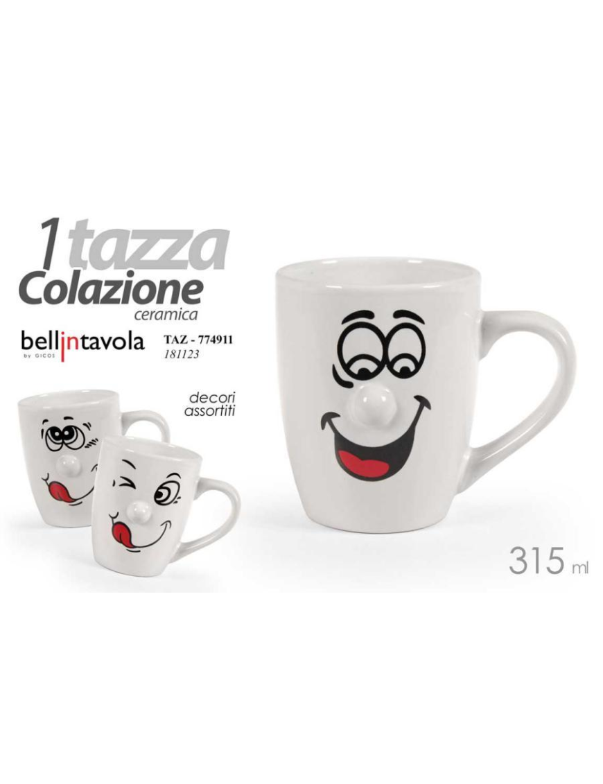 TAZZA MUG CON FACCIA BIANCA