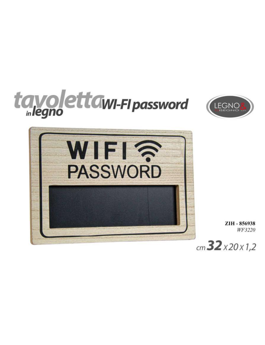 CARTELLO LEGNO WI-FI 32x20x1,2cm