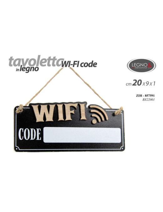 CARTELLO LEGNO WI-FI 20x9x0,6cm
